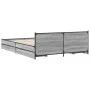 Sonoma gray engineered wood bed with drawers 140x200 cm by vidaXL, Beds and slatted bases - Ref: Foro24-3279935, Price: 185,8...