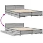 Sonoma gray engineered wood bed with drawers 140x200 cm by vidaXL, Beds and slatted bases - Ref: Foro24-3279935, Price: 185,8...