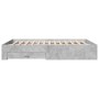 Betongraues Holzwerkstoffbett mit Schubladen 160x200 cm von vidaXL, Betten und Lattenroste - Ref: Foro24-3280373, Preis: 200,...