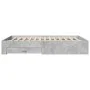 Concrete gray engineered wood bed with drawers 160x200 cm by vidaXL, Beds and slatted bases - Ref: Foro24-3280373, Price: 197...