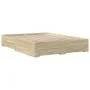 Bett aus Sonoma-Eichenholzwerkstoff mit Schubladen, 140 x 200 cm von vidaXL, Betten und Lattenroste - Ref: Foro24-3280386, Pr...