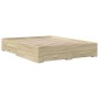 Sonoma oak engineered wood bed with drawers 140x200 cm by vidaXL, Beds and slatted bases - Ref: Foro24-3280386, Price: 173,09...
