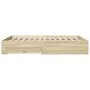 Bett aus Sonoma-Eichenholzwerkstoff mit Schubladen, 140 x 200 cm von vidaXL, Betten und Lattenroste - Ref: Foro24-3280386, Pr...