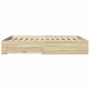 Sonoma oak engineered wood bed with drawers 140x200 cm by vidaXL, Beds and slatted bases - Ref: Foro24-3280386, Price: 173,09...