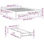 Bett aus Sonoma-Eichenholzwerkstoff mit Schubladen, 140 x 200 cm von vidaXL, Betten und Lattenroste - Ref: Foro24-3280386, Pr...