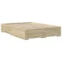 Cama con cajones madera ingeniería roble Sonoma 140x190 cm de vidaXL, Camas y somieres - Ref: Foro24-3280400, Precio: 169,25 ...