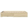 Sonoma oak engineered wood bed with drawers 140x190 cm by vidaXL, Beds and slatted bases - Ref: Foro24-3280400, Price: 163,56...