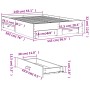 Sonoma oak engineered wood bed with drawers 140x190 cm by vidaXL, Beds and slatted bases - Ref: Foro24-3280400, Price: 163,56...