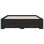 Black engineered wood bed with drawers 120x200 cm by vidaXL, Beds and slatted bases - Ref: Foro24-3280392, Price: 170,82 €, D...