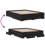 Black engineered wood bed with drawers 120x200 cm by vidaXL, Beds and slatted bases - Ref: Foro24-3280392, Price: 170,82 €, D...