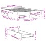 Cama con cajones madera de ingeniería negro 140x190 cm de vidaXL, Camas y somieres - Ref: Foro24-3280399, Precio: 175,24 €, D...