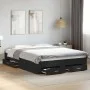 Black engineered wood bed frame with drawers 160x200 cm by vidaXL, Beds and slatted bases - Ref: Foro24-3280371, Price: 180,9...