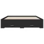 Black engineered wood bed frame with drawers 160x200 cm by vidaXL, Beds and slatted bases - Ref: Foro24-3280371, Price: 180,9...