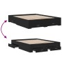 Black engineered wood bed frame with drawers 160x200 cm by vidaXL, Beds and slatted bases - Ref: Foro24-3280371, Price: 183,4...
