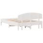 Bed frame with white pine wood headboard 120x190 cm by vidaXL, Beds and slatted bases - Ref: Foro24-3207234, Price: 183,12 €,...