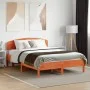 Estructura cama con cabecero madera pino marrón cera 120x190 cm de vidaXL, Camas y somieres - Ref: Foro24-3207236, Precio: 17...