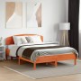 Estructura cama con cabecero madera pino marrón cera 120x190 cm de vidaXL, Camas y somieres - Ref: Foro24-3207236, Precio: 17...