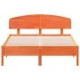 Estructura cama con cabecero madera pino marrón cera 120x190 cm de vidaXL, Camas y somieres - Ref: Foro24-3207236, Precio: 17...