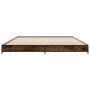 Bettgestell aus Holzwerkstoff, Metall, geräucherte Eiche, 120 x 190 cm von vidaXL, Betten und Lattenroste - Ref: Foro24-84516...