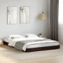 Engineered wood and black metal bed frame 135x190cm by vidaXL, Beds and slatted bases - Ref: Foro24-845161, Price: 90,15 €, D...