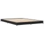 Engineered wood and black metal bed frame 135x190cm by vidaXL, Beds and slatted bases - Ref: Foro24-845161, Price: 90,15 €, D...