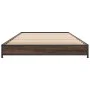Brown oak metal engineered wood bed frame 90x200 cm by vidaXL, Beds and slatted bases - Ref: Foro24-845180, Price: 70,12 €, D...
