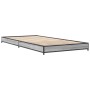 Estructura cama madera ingeniería metal gris Sonoma 75x190 cm de vidaXL, Camas y somieres - Ref: Foro24-845189, Precio: 55,66...