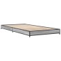 Estructura cama madera ingeniería metal gris Sonoma 75x190 cm de vidaXL, Camas y somieres - Ref: Foro24-845189, Precio: 55,66...