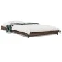 Estructura cama madera ingeniería metal marrón roble 100x200 cm de vidaXL, Camas y somieres - Ref: Foro24-845175, Precio: 58,...