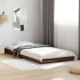 Estructura cama madera ingeniería metal marrón roble 100x200 cm