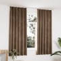 Cortinas opacas con ganchos 2 pzas terciopelo beige 140x175 cm
