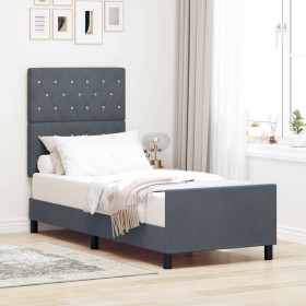 Estructura de cama Gris oscuro 80 x 200 cm Terciopelo