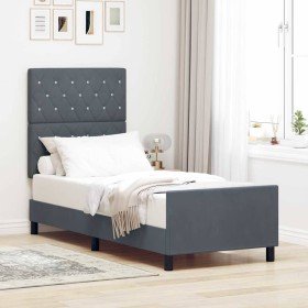 Estructura de cama Gris oscuro 80 x 200 cm Terciopelo Estructura de cama Gris oscuro 80 x 200 cm Terciopelo