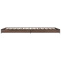 Estructura cama madera ingeniería metal marrón roble 100x200 cm