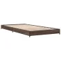 Estructura cama madera ingeniería metal marrón roble 100x200 cm de vidaXL, Camas y somieres - Ref: Foro24-845175, Precio: 58,...