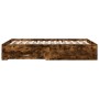 Smoked oak engineered wood bed with drawers 120x190 cm by vidaXL, Beds and slatted bases - Ref: Foro24-3280416, Price: 176,08...