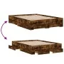 Smoked oak engineered wood bed with drawers 120x190 cm by vidaXL, Beds and slatted bases - Ref: Foro24-3280416, Price: 173,45...