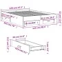Smoked oak engineered wood bed with drawers 120x190 cm by vidaXL, Beds and slatted bases - Ref: Foro24-3280416, Price: 173,45...