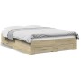 Cama con cajones madera de ingeniería roble Sonoma 120x190 cm de vidaXL, Camas y somieres - Ref: Foro24-3280414, Precio: 180,...