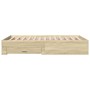 Sonoma oak engineered wood bed with drawers 120x190 cm by vidaXL, Beds and slatted bases - Ref: Foro24-3280414, Price: 181,14...