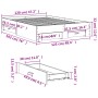 Cama con cajones madera de ingeniería roble Sonoma 120x190 cm de vidaXL, Camas y somieres - Ref: Foro24-3280414, Precio: 180,...