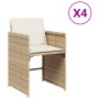 Garden chairs with cushions 4 pcs beige synthetic rattan by vidaXL, Garden chairs - Ref: Foro24-4007459, Price: 166,70 €, Dis...