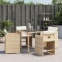 Sillas de jardín con cojines 4 uds ratán sintético beige de vidaXL, Sillas de jardín - Ref: Foro24-4007459, Precio: 184,67 €,...
