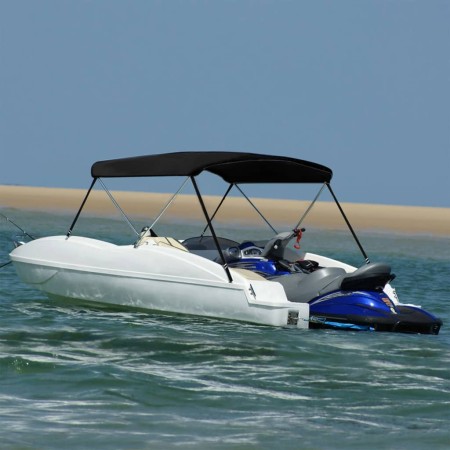 Bimini-Top mit 2 Bögen schwarz 178x138x96 cm von vidaXL, Aufbewahrungsabdeckungen für Boote - Ref: Foro24-94796, Preis: 100,0...