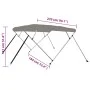 Graues Bimini-Top mit 4 Bögen, 239 x 184 x 131 cm von vidaXL, Aufbewahrungsabdeckungen für Boote - Ref: Foro24-94806, Preis: ...