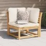 Corner garden sofa and solid acacia cushions 73x73x65 cm by vidaXL, Modular outdoor sofas - Ref: Foro24-366488, Price: 152,99...