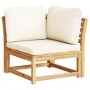 Corner garden sofa and solid acacia cushions 73x73x65 cm by vidaXL, Modular outdoor sofas - Ref: Foro24-366488, Price: 152,99...