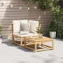 Corner garden sofa and solid acacia cushions 73x73x65 cm by vidaXL, Modular outdoor sofas - Ref: Foro24-366488, Price: 152,99...
