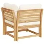 Corner garden sofa and solid acacia cushions 73x73x65 cm by vidaXL, Modular outdoor sofas - Ref: Foro24-366488, Price: 152,99...