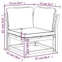 Corner garden sofa and solid acacia cushions 73x73x65 cm by vidaXL, Modular outdoor sofas - Ref: Foro24-366488, Price: 152,99...